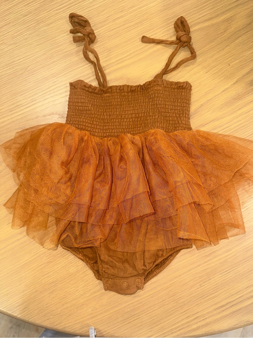 Angel Dear Brown Ruffled Tulle One-Piece bubble